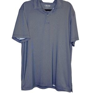 IZod Golf Polo Blue And White Men's‎ Size Large